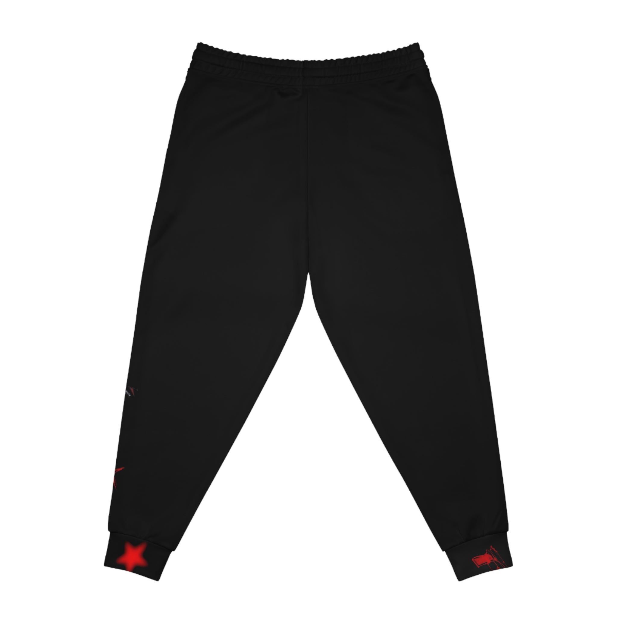 Edgy Graphic Joggers — Red & Black Punk All-Over Print