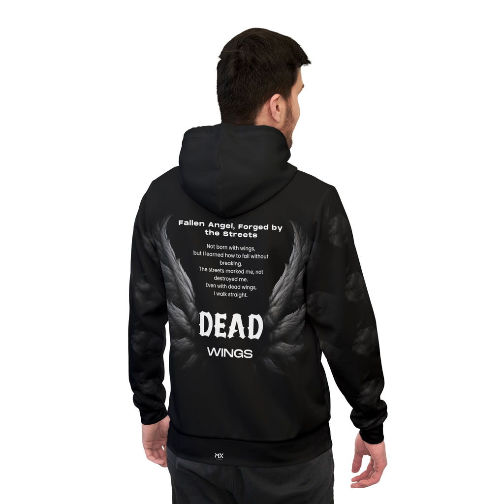 Dead Wings Hoodie — Gothic Angel Wing Pullover with Poem