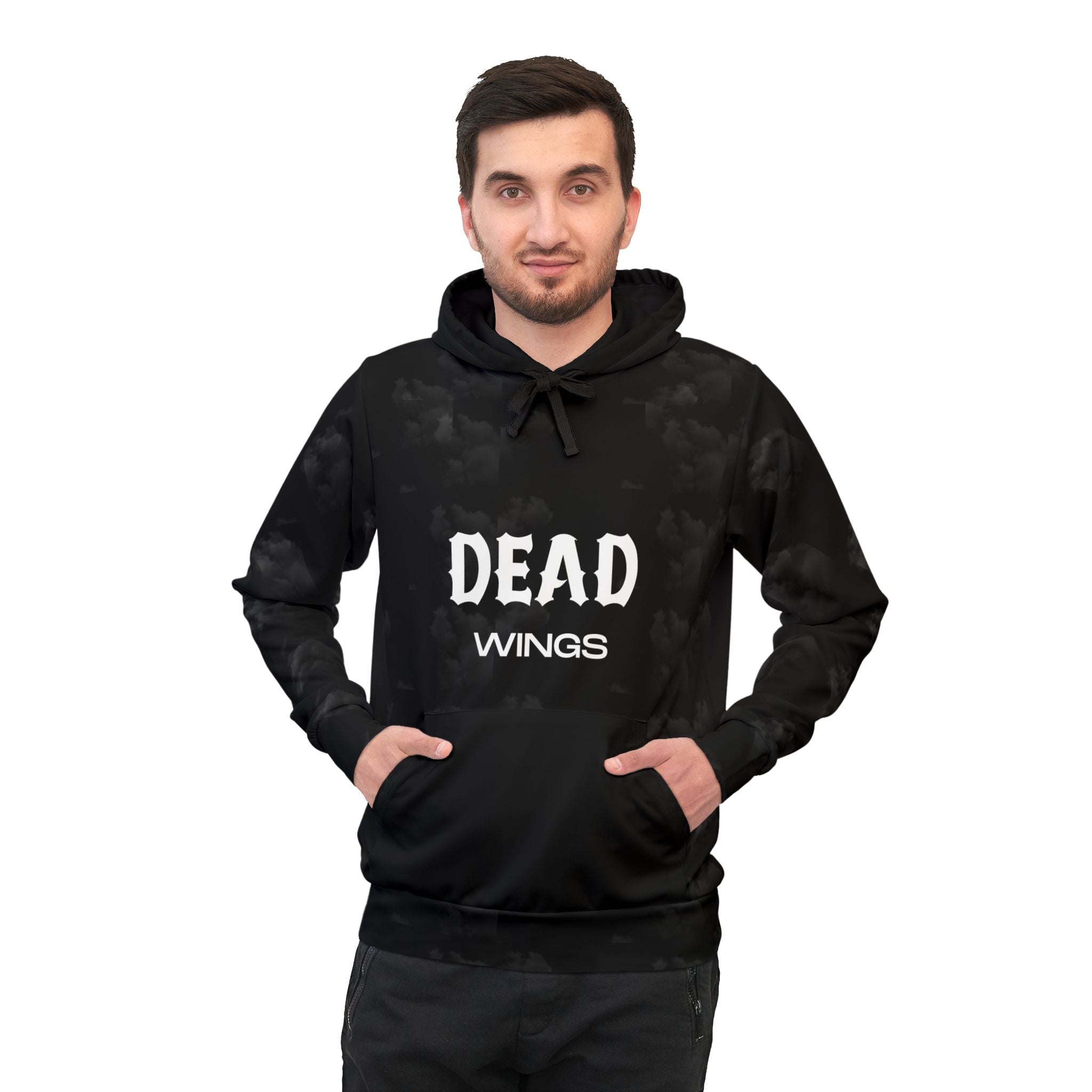 Dead Wings Hoodie — Gothic Angel Wing Pullover with Poem