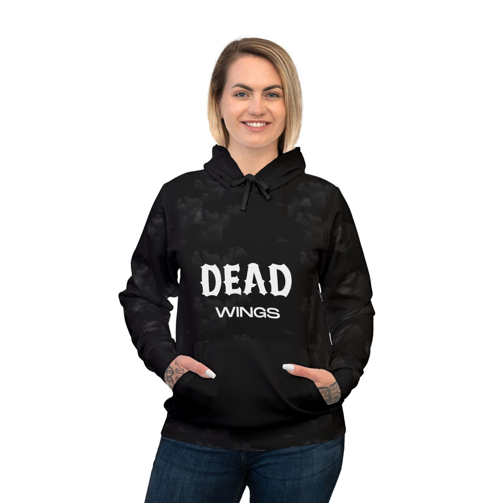 Dead Wings Hoodie — Gothic Angel Wing Pullover with Poem