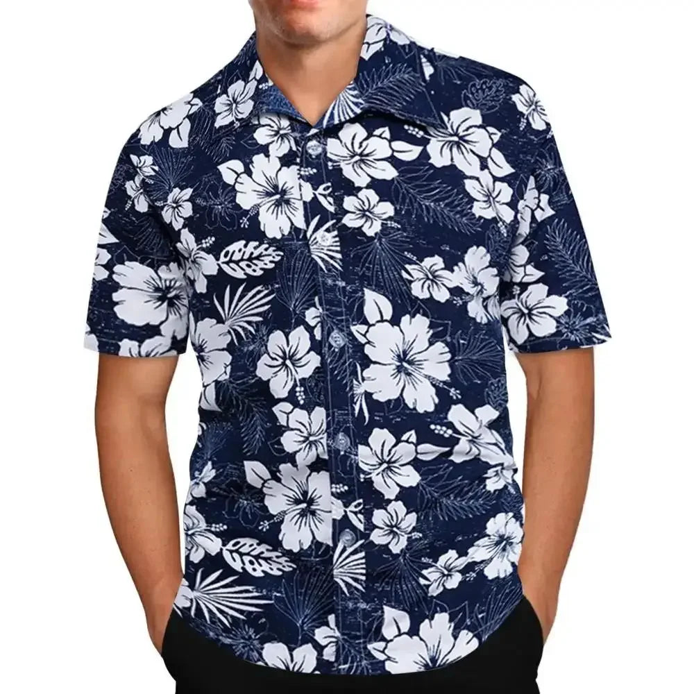 Men Summer  Shirt Hawaiian Vacation Beach Fashion