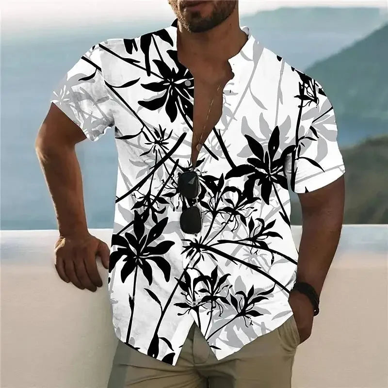 Men Summer  Shirt Hawaiian Vacation Beach Fashion