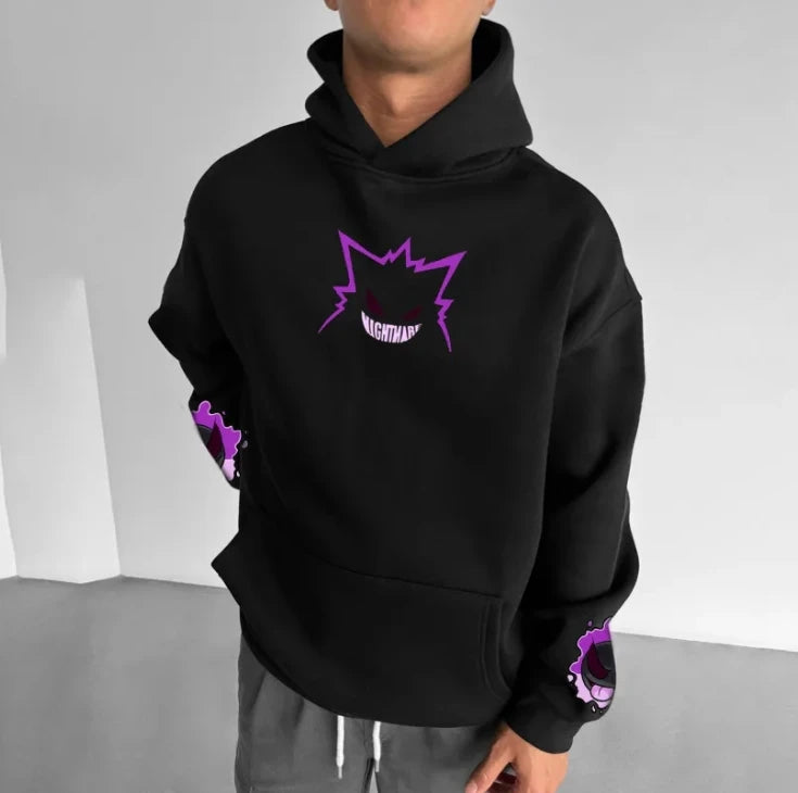 Hooded sweatshirt street style cartoon