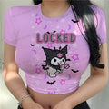Women's Crop Top T-shirt 3D Print XS-3XL Kuromi